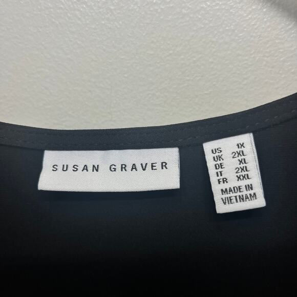 Susan Graver Dress Sleeveless Knit Gold Button Accent Maxi Travel Casual 1X - Picture 5 of 6